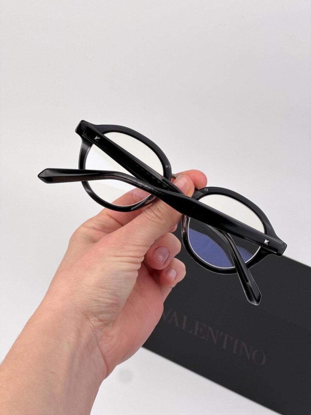 Valentino V-ESSENTIAL-IV VLX-132 B Round Eyeglasses – Black / Grey Transparent - Picture 2 of 9